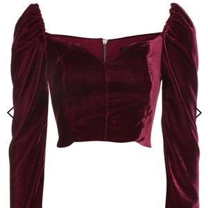 Topshop - Velvet Sweetheart Crop Top